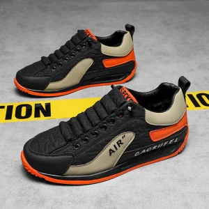 Comfortable Men Lace Up Autumn Casual Shoes Anti Slip Barefoot Closed PVC Sole Sneakers Hard Wearing Trendy
