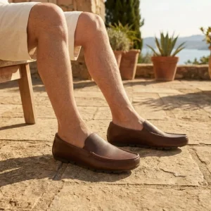 Comfortable Men’s Genuine Leather Platform Barefoot Loafers Classic Slip On Casual Shoes Spring Summer British Style Moccasins