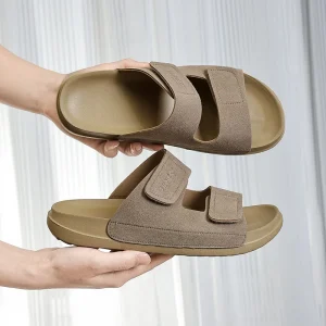 Comfortable Thick Soled Open Toe Solid Style Men’s Sandals Summer Outdoor Wear Casual Beach Slide