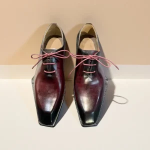 Cordovan Goodyear Hand Welt Oxford Men’s Formal Dress Shoes Genuine Leather Comfort Office Shoes