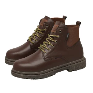 Couple Fashion Casual PU Upper Boots Autumn Winter Warm Men’s Casual Shoes Daily Outdoor Laced up Walking Style Shoes for Men