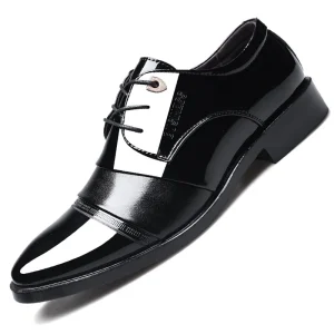 Cow Leather 38-49 Artificial PU EVA Rubber Black Vegan Oxford Arabic Formal Men’s Lightweight Pointed Toe Dress Shoes
