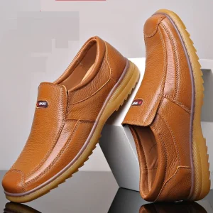 Cow Leather Upper TPR Outsole Men’s Casual Shoes Slip-On Genuine Leather Loafers