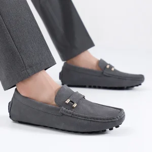 Cowhide Men Moccasin Anti-slip Big Size Loafer Shoes Soft Sole Walking Style Outdoor Men’s Casual Shoes