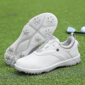 Cross Border Foreign Trade Golf Shoes Men’s Women’s Waterproof Spinning Button Couple Casual Sports Shoes Golf Specific Rubber