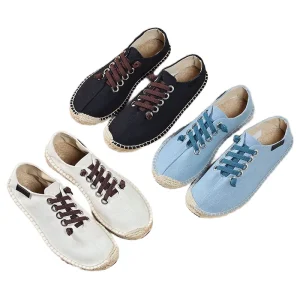 Cross-border Casual Canvas Slip-On Shoes Men’s Women’s Fisherman Breathable Round Toe Hand-sewn Old Beijing Cloth Summer Rubber