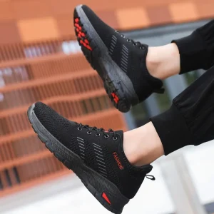 Cross-border Plus Size Men’s Autumn Sports Running Shoes Breathable Mesh Lace-Up Comfortable Casual Shoes