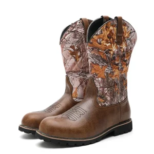 Custom Embroidered Men’s Spring Winter Boots Non-Slip Knee High Hiking Climbing Shoes with Square Toe Western Style Cowboy Boots