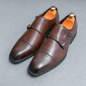 Custom Fashion Trends Sneaker Men’s Pu Leather Loafers Men Buckle Carving Evening Office Dress Business Shoe Casual Style Shoes