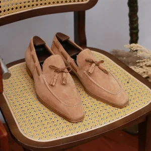 Custom Flat Wedding Party Genuine Leather Men’s Business Casual Slip On Shoes Pointed Toe Dress Shoes for Men