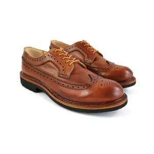 Custom Goodyear Men’s Full Grain Oil Genuine Leather Brogues Dress Derby Shoes Breathable Lace-Up All Seasons