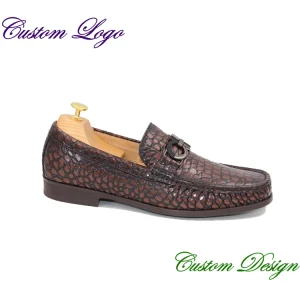 Custom Handmade Premium Vintage Leather Men’s Loafer Shoes Moccasin Casual Wear-Resistant Brown Leather Weddings Shoes for Men