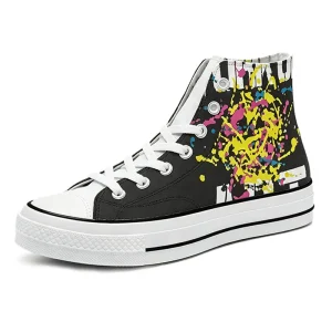 Custom High-Top Canvas Sneakers with Embroidery and Printing Men’s Casual Walking Shoes All Seasons