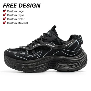 Custom Logo Breathable Men’s Designer Sneakers Chunky Shoes Mesh Lining