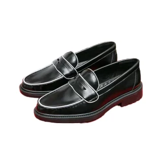Custom Logo Fashion Trend Men’s Genuine Leather Loafers Slip On Elegant Flat Comfort Arch Support Height Increasing Wedding