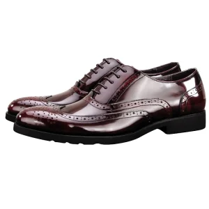 Custom Logo Luxury Leather Solid Breathable Oxford Style Men’s Shoes Office Career Business Wedding for Men