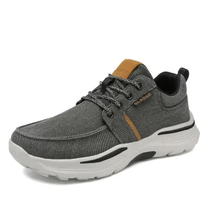 Custom Logo Men’s Trendy Canvas Sneakers Size 48 Casual Sport Shoes for Outdoor Walking Spring Lace-up Height Increasing