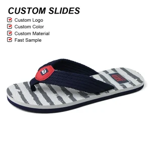 Custom Logo OEM Factory Men’s Flip Flops Webbing Upper EVA Sole Non slip Comfort for Summer Indoor Outdoor Beach