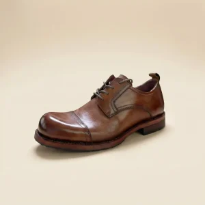 Custom Men Derby Shoes Goodyear Welted Genuine Calfskin Leather Outsole Dress Shoes OEM ODM Factory Direct Private Label
