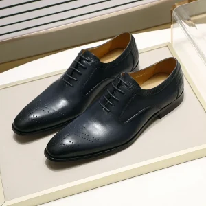 Custom Men’s Business Shoes Cow Leather Oxford Office Dress Shoes for Wedding