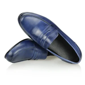Custom Men’s Genuine Leather Dress Loafers Casual Black Shoes for Winter Season