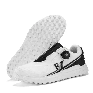 Custom Men’s Golf Shoes with Closure System Lightweight Breathable Anti Slip Golf Sneakers for Outdoor Training