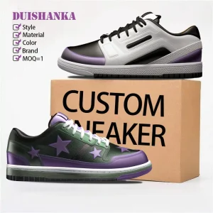 Custom Men’s Retro Basketball Skateboard Shoes High Quality Leather Sneakers Breathable Lace up for Summer Autumn Winter Sports