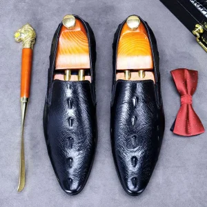 Custom Men’s Shoes High Quality Trendy Slip on Business Casual Plus Size Formal Shoes for Men Genuine Leather