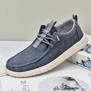 Custom OEM Big Size Men’s Canvas Deck Shoes Slip on Footwear Sneakers Outdoor Fashion Round Toe Leisure Loafers Boat Shoes