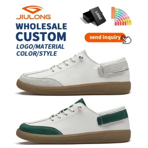 Custom Shoe Manufacturer Genuine Leather Casual Shoes Fashionable Skateboarding Shoes Comfortable Sneakers for Men