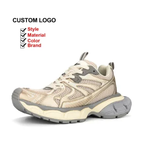 Custom Shoes Manufacturer Low MOQ Leather Sneaker Designer Men’s Chunky Trendy Casual Shoes
