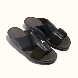 Custom Shoes with Logo Handmade Genuine Leather Middle East Gulf Arabic Slippers Men Slide Sandals