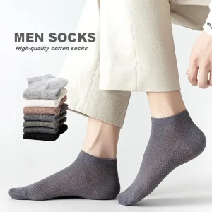 Custom Socks Solid Light Breathable Mesh Cotton Sweat absorbent Anti foul Men Socks Ankle Socks for Summer Daily