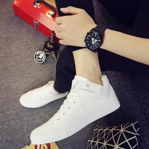 Custom Student Sneakers Sports Day White Shoes Mens All Black Slip on Skate Shoes Rui’an Canvas Shoes Versatile Elevator Shoes