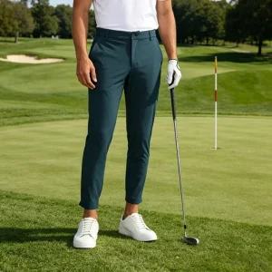 Custom Tech-Infused Men’s Golf Joggers Lightweight Stretch Pants Featuring Seamless Zipper Cuffs Performance Tapered Golf Jogger