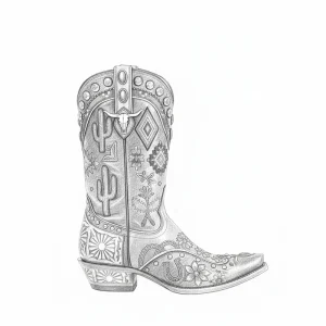 Custom Western Vintage Embroidery Genuine Leather Pointed Toe High Heel Cactus Bull Skull Decor Cowboy Boots