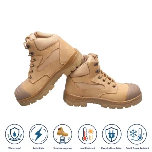 Customizable Features Men’s Breathable Steel Toe Work Boots Safety Shoes for Construction Site Muck Boots