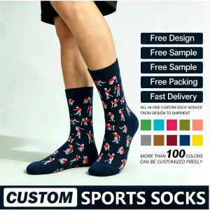Customizable Golf Socks Funny Angry Golf Socks Novelty Golf Gifts for Men Custom Logo Cotton Colorful Men’s Business Crew Socks