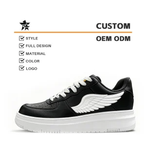 Customizable Lace Up Low Top Skate Shoes Personalized 3D Printed Logo Waterproof Light Weight Recyclable Walking Shoes Men’s