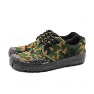 Customizable Men’s Camouflage Canvas Work Shoes Rubber Sole Anti Slip Labor Shoes for Construction & Farm Use