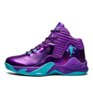 Customized High Top Wear Resistant Non Slip Outdoor Sports Men’s Basketball Running Shoes with PU Upper EVA Midsole for Autumn