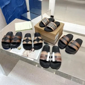 Customized LOGO Trending Designer scandal slippers Shoes beach High-quality Men’s woman Casual check Walking style