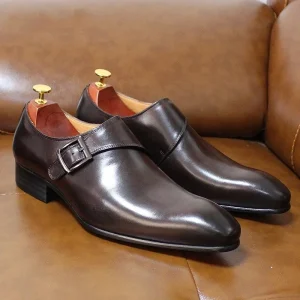 Customized Men’s Genuine Cow Leather Dress Shoes Formal Slip Loafer Moccasin Business Wedding Party Slip On for Winter