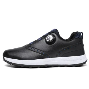 Customized Training Lightweight Golfer Fashion Automatic Rotation Golf Shoes Men’s Jogging High-end Outdoor Leather Golf Shoes