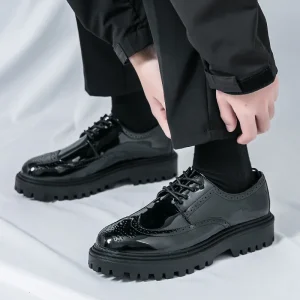 DZ-Y0 Men’s Loafers Shoes Cow Leather Solid Comfortable Hard-Wearing Platform Casual Dress Shoes Oxfords Spring Summer Autumn