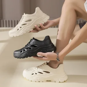 Dad Shoes Hole-Style Sandals Breathable Waterproof EVA Upper Lace-Up Slip-On Men’s Women’s Couple Outdoor Sports Summer New
