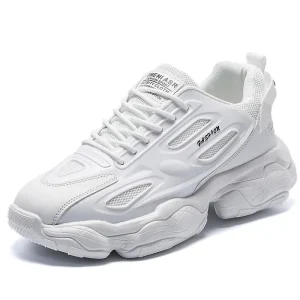 Dad’s Shoes Male Spring New Running and Sports Student Breathable Shoes Male Trend Thick Sole Casual Men’s Shoes