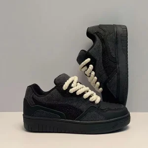 Design Dreadlock Lace Up Sneakers Men’s New Trendy All-Match Casual Thick-Soled Anti-Slip Height-Increasing Small Shoes