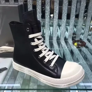Designer Leather Lace-Up Couple Casual Shoes High Top Men’s Slow Running Casual Shoes