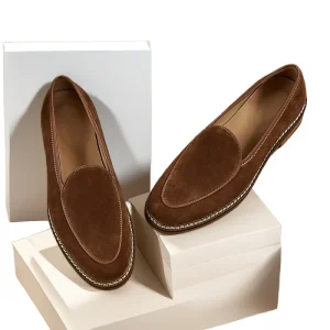 Designer Men’s Formal Office Career Loafers Slip On Solid Spring Autumn Breathable Summer Dress Shoes Genuine